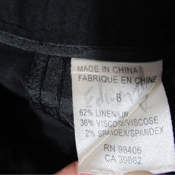 Theory Palmer A Linen Blend Ankle Pants Size 8 | Black - Picture 7 of 16